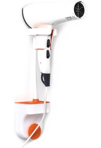 Настенный держатель для фена и душа Hair Dryer Holder Hands Free подвесное вращающиеся крепление органайзер с подставкой для ванных принадлежностей