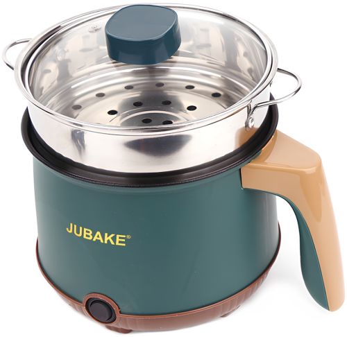 Електрична рисоварка Rice Cooker JU-551 1.8 л 600 W каструля пароварка для смаження і варіння з антипригарним покриттям і таймером Зелена Jubake