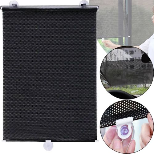 Сонцезахисна рулонна шторка козирок RolerProtect 40x125 см на коліщатках для спальні і автомобіля, Автомобільні жалюзі ролет на вікна Чорна