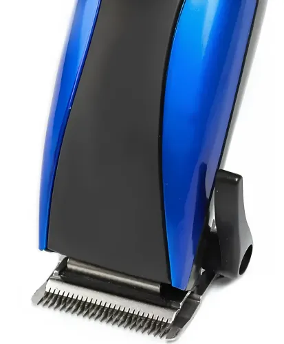 Провідна машинка для стрижки волосся Domotec MS-3302 12W професійний тример для окантовки бороди і вусів від мережі зі змінними насадками Синій