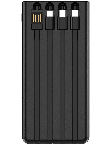Портативний зарядний пристрій Power Bank Z-05 50000 mah C набором 4 кабелів, зовнішній акумулятор зарядка з ліхтариком Type-C MicroUSB Lightning