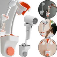 Настенный держатель для фена и душа Hair Dryer Holder Hands Free подвесное вращающиеся крепление органайзер с подставкой для ванных принадлежностей