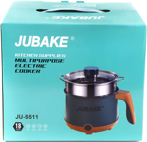 Електрична рисоварка Rice Cooker JU-551 1.8 л 600 W каструля пароварка для смаження і варіння з антипригарним покриттям і таймером Зелена Jubake