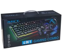 Ігровий провідний комплект 4в1 Gaming Set iMICE GK - 480 RGB клавіатура мишка килимок для мишки навушники з підсвічуванням геймерський набір для ПК