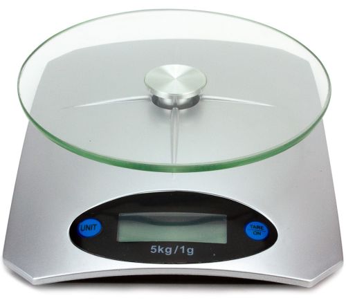 Кухонні електронні ваги Domotec MS-KE5 від 1г до 5 кг Air Glass скляні до 5кг Domotec з LCD-дисплеєм і автоматичним вимкненням Сірі