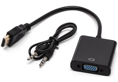 Конвертер HDMI на VGA универсальный видеокабель, адаптер переходник для преобразования сигнала, аудио вход 3.5 mm Converter 1080P USB 34103