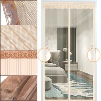 Антимоскітна сітка на магнітах Magic Mesh Beige 90Х210 см розсувна магнітна москітна штора від комах комарів, мух на двері Бежева Меджик Меш
