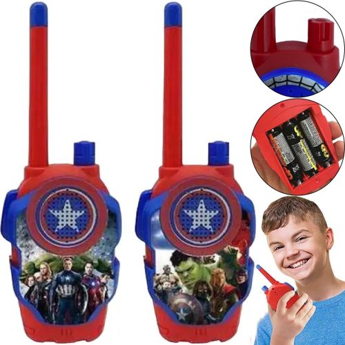 Дитячий набір з 2 рацій Месники Walkie Talkie Avengers 1568-1 на батарейках до 3м, Дитячі рації 2 шт Супергерої для зв'язку зі звуковими ефектами