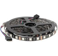 USB Bluetooth світлодіодна стрічка Rope-Lights RGB SMD5050 5 м IP65 з управлінням від телефону різнобарвна з контролером в силіконі Чорна SMD-5050