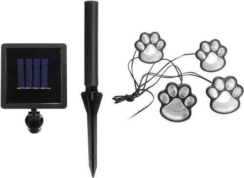 Садові світяться сліди Paw Print Light DL49 автономний вуличний LED світильник в грунт, світлодіодне освітлення для газону на сонячній батареї
