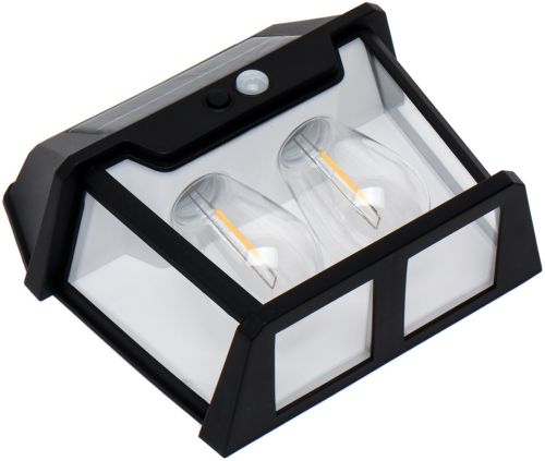 Уличный настенный светильник COBA Solar Wall Lamp HW-888-2W аккумуляторный подвесной фонарь на солнечной батарее с датчиком движения 2 лампы 3 режима
