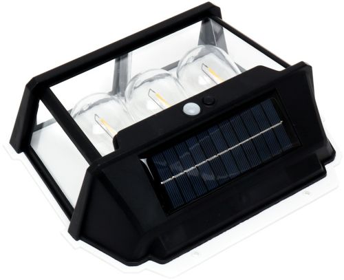 Вуличний настінний світильник Coba Solar Wall Lamp HW 999 - 3W акумуляторний підвісний ліхтар на сонячній батареї з датчиком руху 3 лампи 3 режими