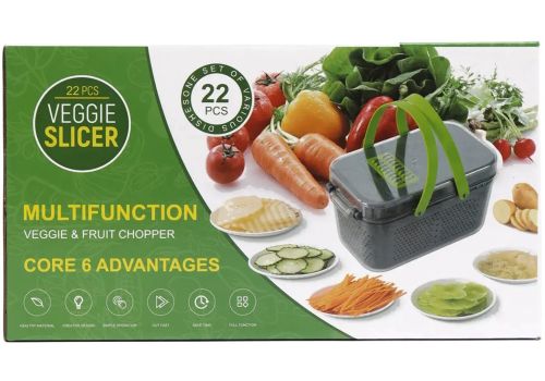 Багатофункціональна овочерізка Veggie slicer MA-8 22 в 1 кухонна терка подрібнювач слайсер для нарізки овочів і фруктів з насадками і контейнером