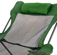 Розкладне крісло шезлонг Lesko SW233 Green До 150 кг з підсклянником для кемпінгу 170x62 см, складаний лежак розкладачка для дачі в чохлі Зелений