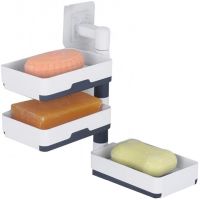 Настінна обертається мильниця Rotary Drawer Type Soap Box Полиця-мильниця на 3 яруси, полиця для мила, тримач органайзер у ванну кімнату Soar