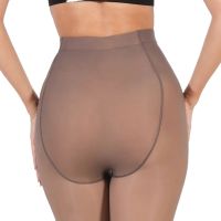 Универсальные утепленные колготки Nude&Sculpt TF-0221 100 Den с эффектом капроновых с завышенной высокой талией, женские колготы на меху Бежевые