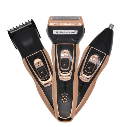 Аккумуляторная мужская электробритва, машинка, триммер Gemei GM-595 Hair Trimmer для бороды и носа, универсальный набор 3 в 1 для стрижки волос Gemmy