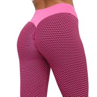 Жіночі спортивні легінси Staples Scrunch Bum рожеві із завищеною високою талією і ефектом пуш-ап стягуючі безшовні лосини для фітнесу push up