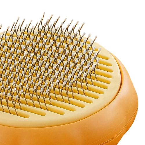 Щітка для вичісування шерсті для тварин Pet Brush pumpkin, Ковтуноріз для чищення підшерстя у собак і котів з кнопкою для грумінгу котів Дешеддер