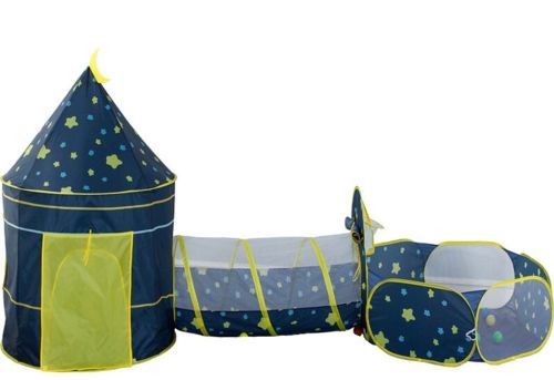 Дитячий ігровий намет замок Beautiful Cubby house 3 в 1 для дітей з наметом будиночком, тунелем і сухим басейном, збірний вігвам з сумкою Синій