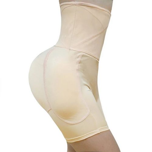 Коригувальні трусики-шорти Body Hip Pants для збільшення сідниць із завищеною високою талією і ефектом пуш-ап, стягуючі для стегон бежеві