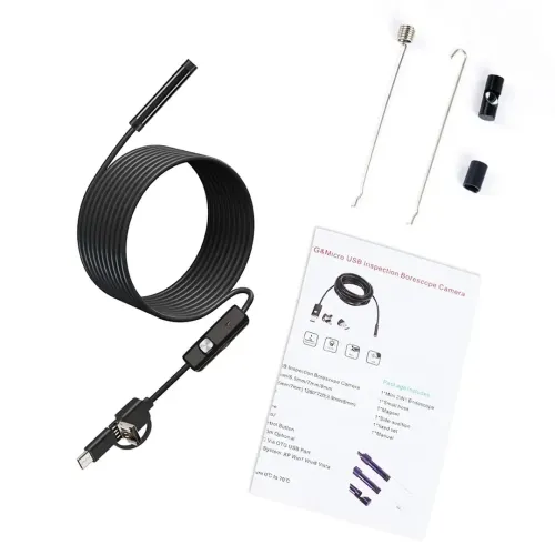 USB камера ендоскоп Android and PC Endoscope 7mm, гнучка камера ендоскопа 2.2 метра 7 мм з підсвічуванням, ендоскоп-камера для смартфона, ноутбука