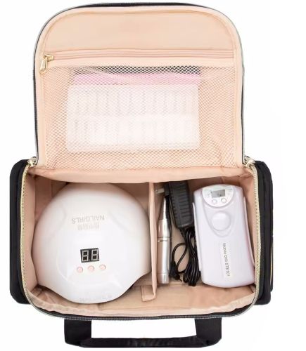 Дорожня сумка косметичка футляр Bagsmart Ivodeela з відсіками для зберігання лаку і косметики, жіночий органайзер для макіяжу з 3 знімними футлярами Чорна