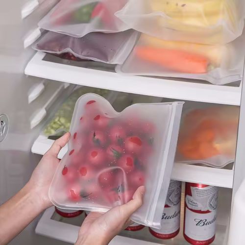 Багаторазові вакуумні пакети Slip Lock Storage Bag ly-435 15 штук для збереження продуктів Комплект силіконових пакетів для зберігання їжі прозорі