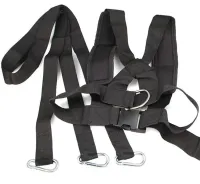 Спортивні ремені для силових тренувань на тіло Fitness Sled Harness жилет упряжка для прискорення з кільцями фітнес ремінь для заняття спортом Чорний