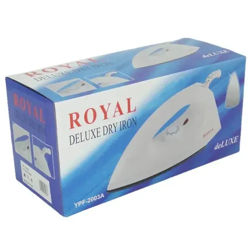 Ручна парова праска Royal Deluxe Dry Iron YPF-2003A з тефлоновим покриттям для сухого прасування одягу, Електрична 1000W з регулятором температури