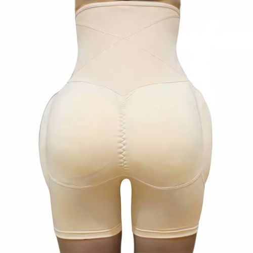 Коригувальні трусики-шорти Body Hip Pants для збільшення сідниць із завищеною високою талією і ефектом пуш-ап, стягуючі для стегон бежеві