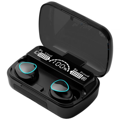 Бездротові Bluetooth навушники Newest M10 з led дисплеєм і індикатором заряду Black чорні сенсорні з екраном TWS М10 C powerbank Earbuds