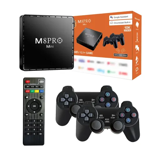 Ігрова відео TV приставка Game M8pro Mini PS1 Android 12.1 2GB / 64GB з двома джойстиками, Dendy, SEGA HDMI консоль до телевізора 64Гб 10000 ігор