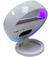 Настільна акумуляторна смарт лампа нічник HM-G5 з RGB підсвічуванням і годинами, Bluetooth колонка годинник з бездротовою зарядкою 10W і USB TF FM AUX