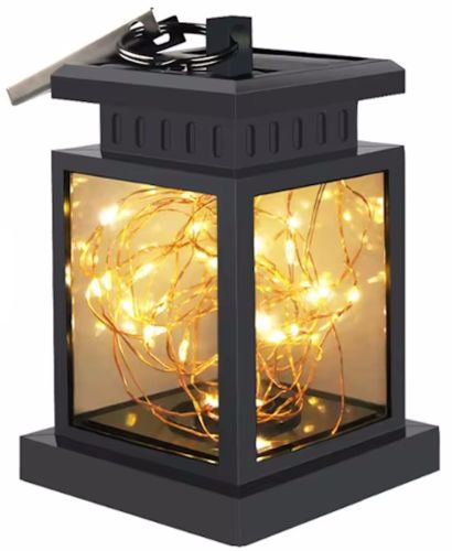 Уличный садовый подвесной светильник фонарь UniSolar NF101 30LED с солнечной панелью и прищепкой, Водонепроницаемый прожектор Solar AND HA-80 Черный