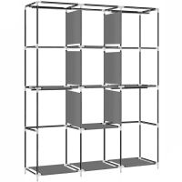 Складаний тканинний шафа для одягу Storage Wardrobe 88170 на 4 секції, 170х45х175, каркасний органайзер гардероб для взуття та речей на 12 полиць