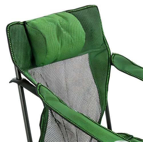 Розкладне крісло шезлонг Lesko SW233 Green До 150 кг з підсклянником для кемпінгу 170x62 см, складаний лежак розкладачка для дачі в чохлі Зелений