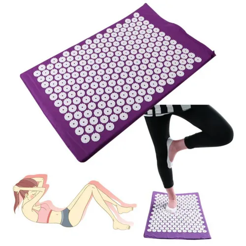 Ортопедичний акупунктурний масажний килимок Acupressure Mat для спини, голови, шиї, ніг, стоп, аплікатор Кузнєцова для голчастого масажу тіла