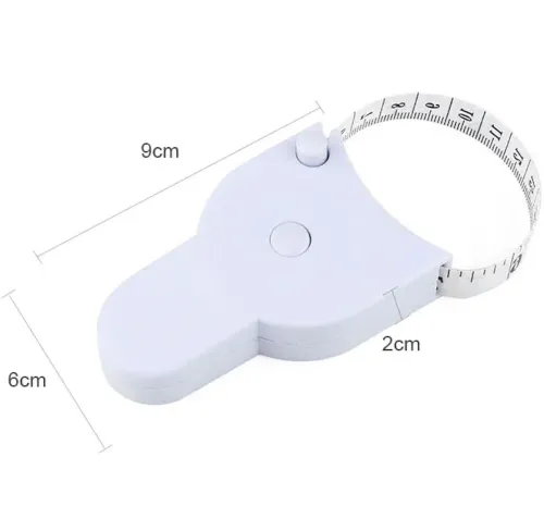 Выдвижной сантиметр рулетка Roller AA2-9 для измерения объемов тела с ручкой 150 см, Автоматическая сантиметровая лента 1.5м Measure Tape 400p Белая