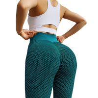 Жіночі спортивні легінси Staples Scrunch Bum зелені із завищеною високою талією і ефектом пуш-ап стягуючі безшовні лосини для фітнесу push up