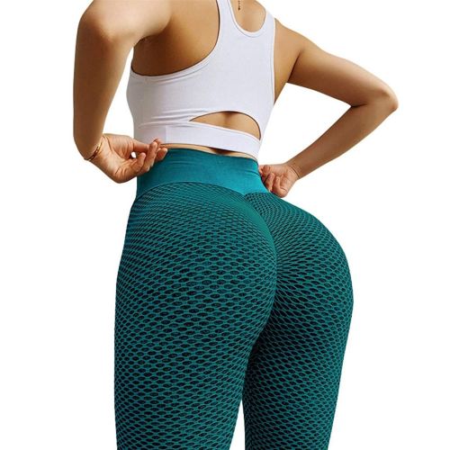 Жіночі спортивні легінси Staples Scrunch Bum зелені із завищеною високою талією і ефектом пуш-ап стягуючі безшовні лосини для фітнесу push up