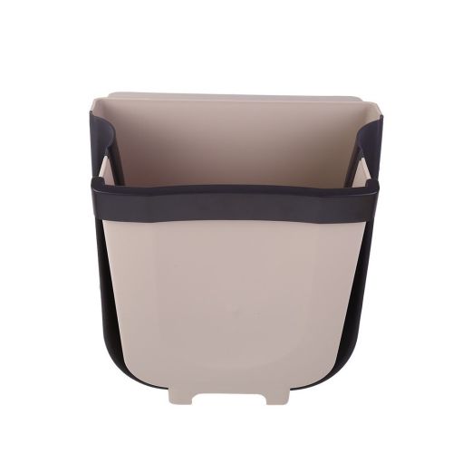 Складное навесное мусорное ведро контейнер на дверь Foltable Trash Bin Can в кухню или ванную, Раскладное ведро бак для мусора на дверцу Коричневое