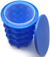 Силіконове відро для заморозки льоду Ice Cube Maker Genie двокамерна форма для виготовлення зберігання льоду, охолодження напоїв в пляшках з кришкою