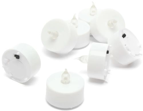 Набор светодиодных горящих свечей Flameless Tealight 24 штуки LED свеча с имитацией пламени и подсветкой на батарейках для освещения Белые