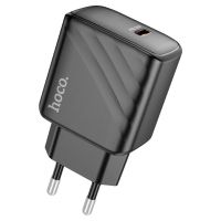 Мережевий зарядний пристрій зарядка Hoco CS22A PD30W на один порт Type-C USB-C, Адаптер живлення блок Хоко для швидкої зарядки телефону Чорний