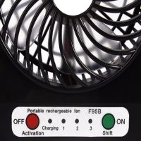 Настільний міні вентилятор Mini Fan XSFS - 01 USB з акумулятором 4.5 W Black, портативний охолоджувач повітря на підставці з Led ліхтариком Чорний