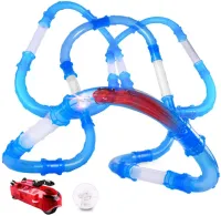Гоночний трубопровідний трек Chariots Speed Pipes R131942 37 деталей з машинкою для дітей, Дитячий гнучкий автотрек світяться гонки в трубі з пультом