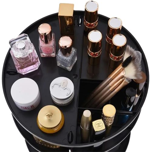 Поворотний органайзер для косметики Rotation Cosmetic Box 360 SX249, косметичний бокс підставка 7006 для зберігання кистей та інструментів Чорний