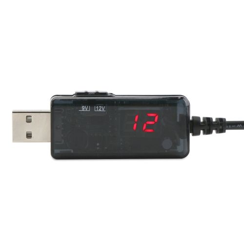 Повышающий USB кабель для питания Wi-Fi роутера от Power Bank 5V с переключателем 9V или 12V, с регулятором 9V/12V с переходником на 3.5мм и 5.5мм