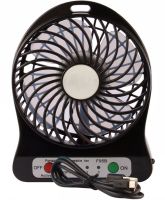 Настільний міні вентилятор Mini Fan XSFS - 01 USB з акумулятором 4.5 W Black, портативний охолоджувач повітря на підставці з Led ліхтариком Чорний